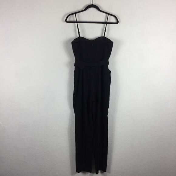 Lovers + Friends Camilla Black Bustier Heart Belt Straight Leg Jumpsuit Small - Picture 13 of 14